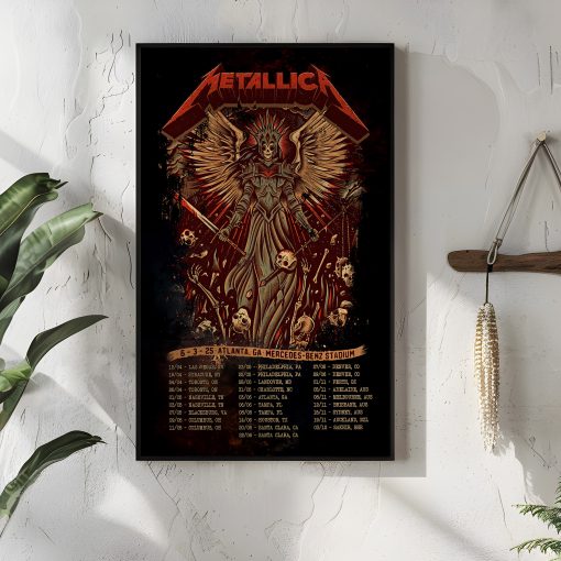 Metallica M72 Atlanta Concert Poster Canvas Mercedes Benz Stadium June 3 2025 By Dave Quiggle 4 - Fadebrick.com