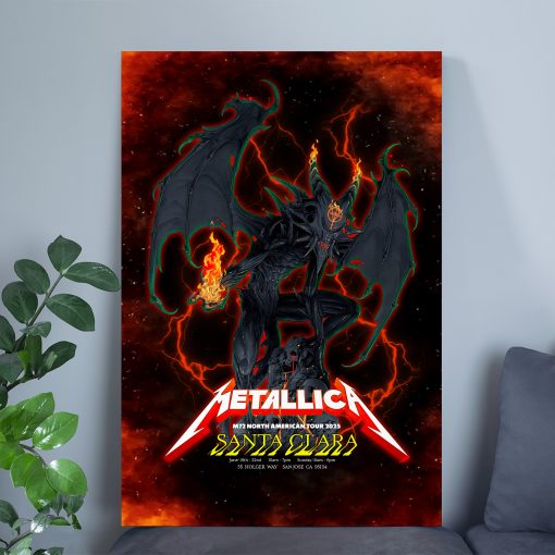 Metallica M72 Santa Clara Concert Poster Canvas June 20 2025 Levis Stadium No Repeat Weekend Setlist By Vance Kelly 1 - Fadebrick.com