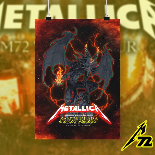 Metallica M72 Santa Clara Concert Poster Canvas June 20 2025 Levis Stadium No Repeat Weekend Setlist By Vance Kelly - Fadebrick.com