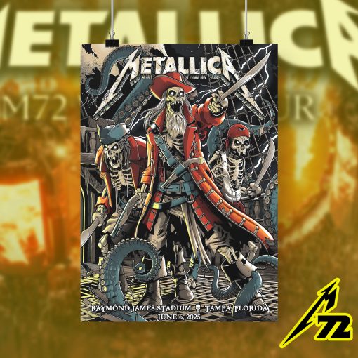 Metallica M72 World Tour June 6 2025 Tampa Fl Raymond James Stadium Event Poster Canvas Artwork - Fadebrick.com