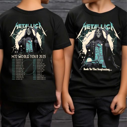 Metallica Back To The Beginning Kids Concert Tee July 5 2025 Tonight In Birmingham Kid Shirt Villa Park 4 - Fadebrick.com
