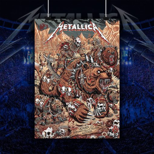 Metallica Concert Poster Canvas June 27 2025 Denver Empower Field M72 World Tour Setlist Tribute Art - Fadebrick.com