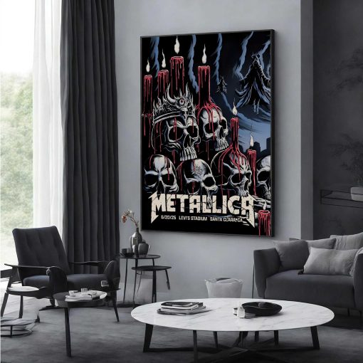 Metallica Concert Tour M72 World Tour June 20 2025 Santa Clara Levis Stadium Tonight In Santa Clara Setlist Canvas Poster 1 - Fadebrick.com