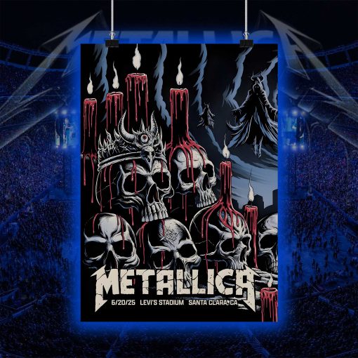 Metallica Concert Tour M72 World Tour June 20 2025 Santa Clara Levis Stadium Tonight In Santa Clara Setlist Canvas Poster - Fadebrick.com