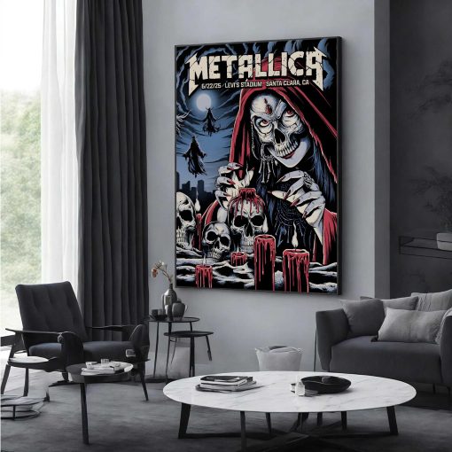 Metallica Concert Tour M72 World Tour June 22 2025 Santa Clara Levis Stadium Tonight In Santa Clara Setlist Canvas Poster 1 - Fadebrick.com
