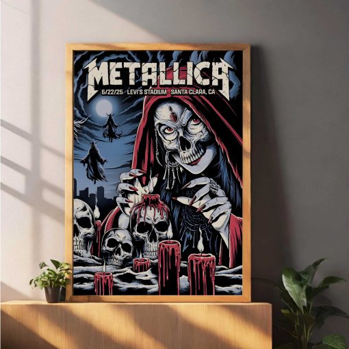 Metallica Concert Tour M72 World Tour June 22 2025 Santa Clara Levis Stadium Tonight In Santa Clara Setlist Canvas Poster 2 - Fadebrick.com