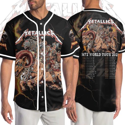 Metallica M72 World Tour Baseball Jersey June 29 2025 Tonight In Denver Concert Empower Field At Mile High 4 - Fadebrick.com