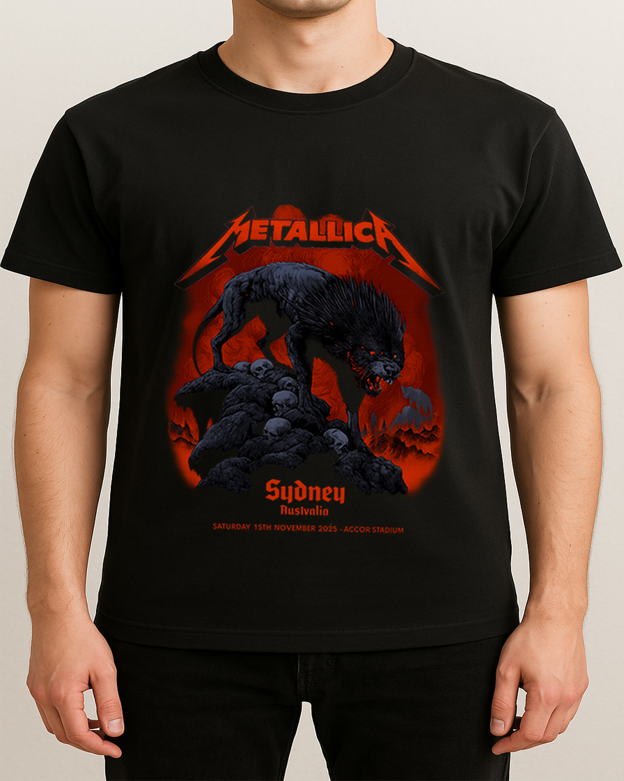 Metallica M72 Tour: Accor Stadium, Sydney 2025 Unisex T Shirt (nov 15th Merch) - Fadebrick.com