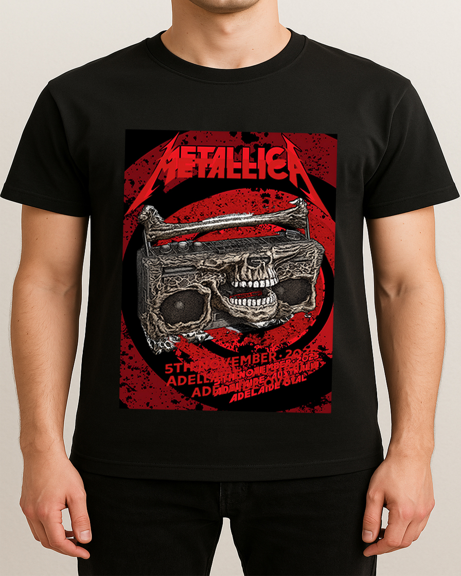 Metallica M72 Tour Adelaide Oval Australia 2025 Unisex T Shirt Nov 5th Merch 2 - Fadebrick.com