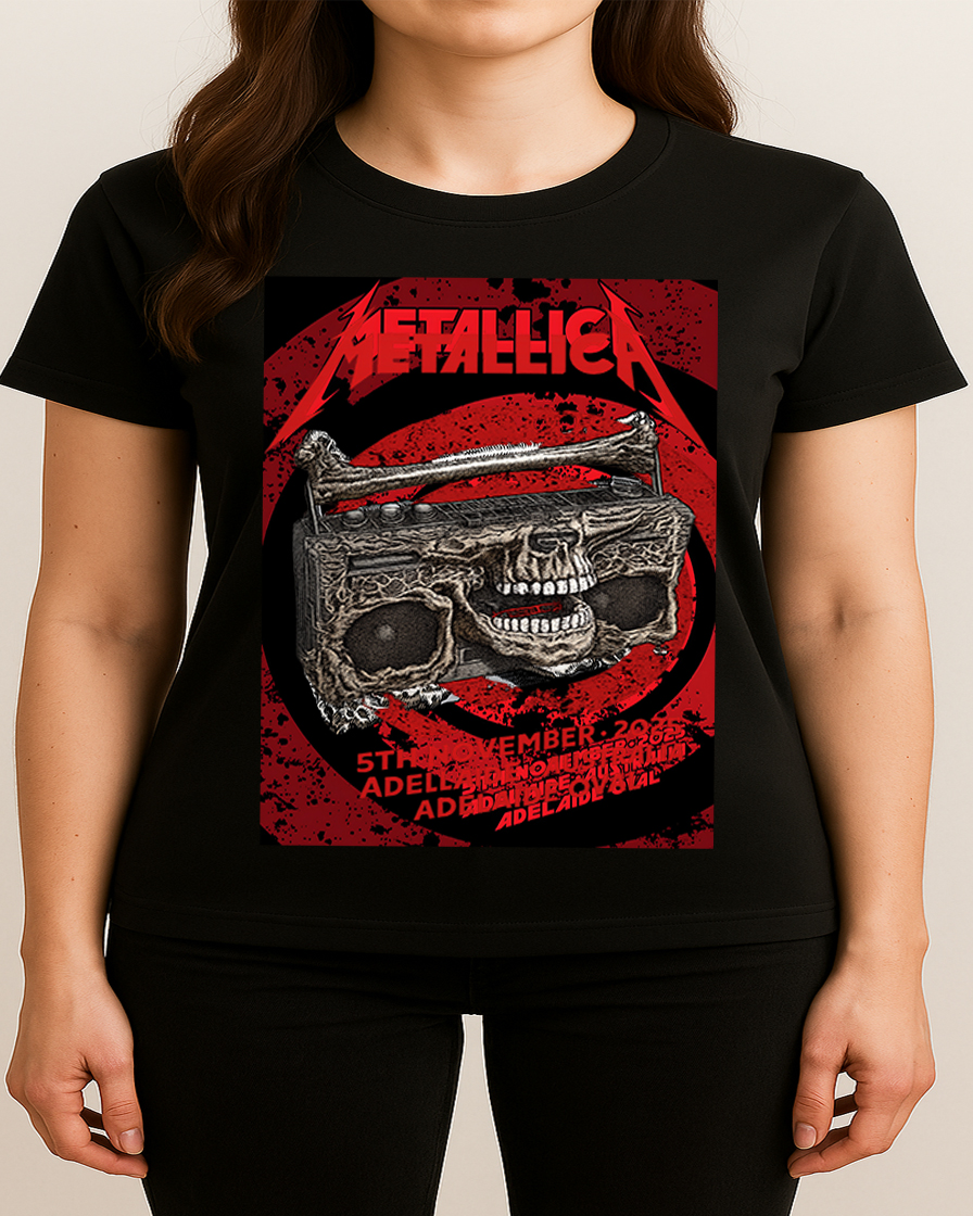 Metallica M72 Tour Adelaide Oval Australia 2025 Unisex T Shirt Nov 5th Merch 3 - Fadebrick.com