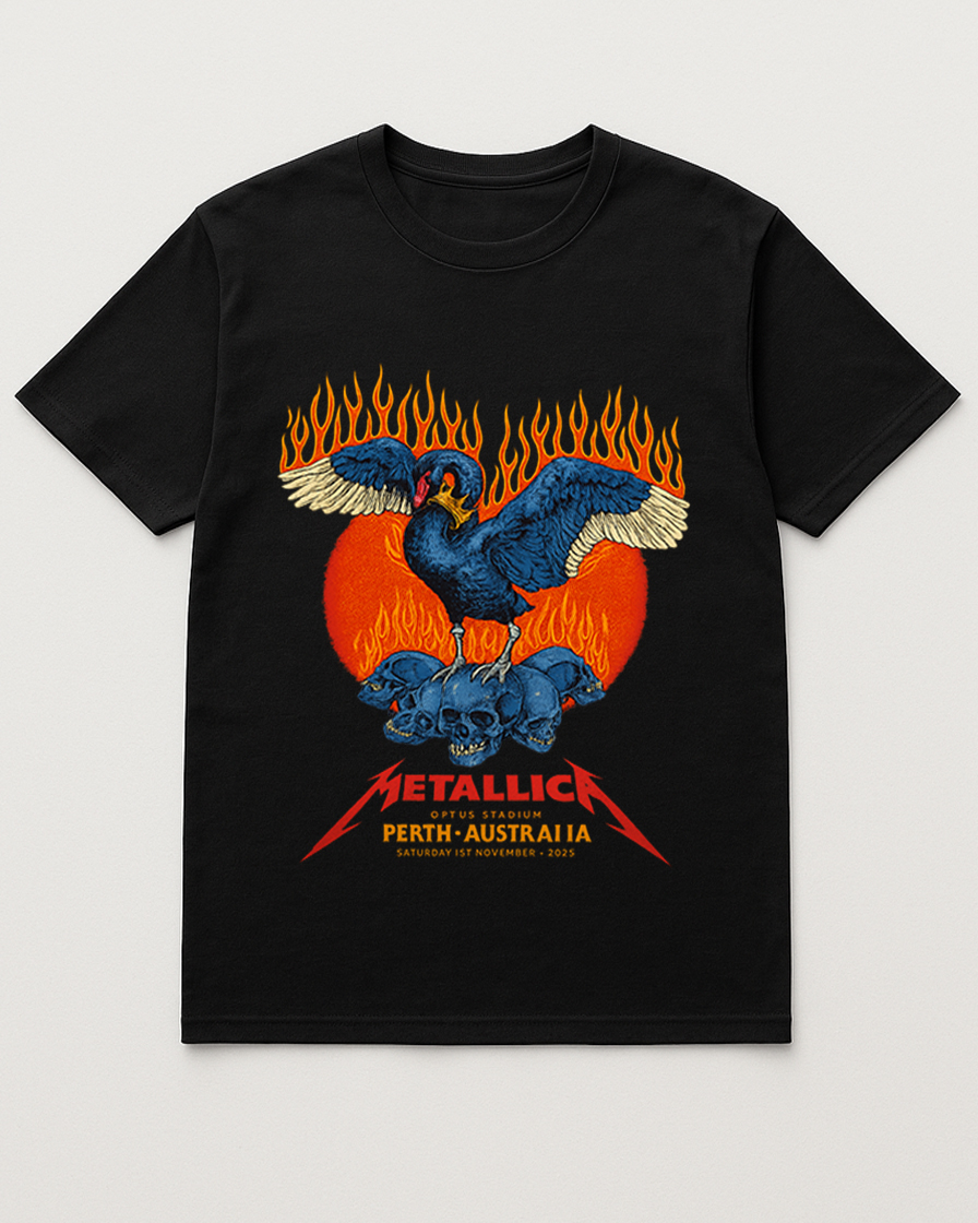 Metallica M72 Tour Perth Australia 2025 Unisex T Shirt Nov 1st Optus Stadium - Fadebrick.com