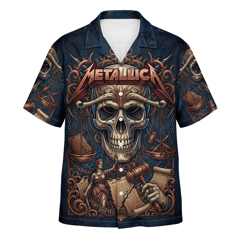 Metallica Heavy Metal Hawaiian Shirt Blue 1 - Fadebrick.com