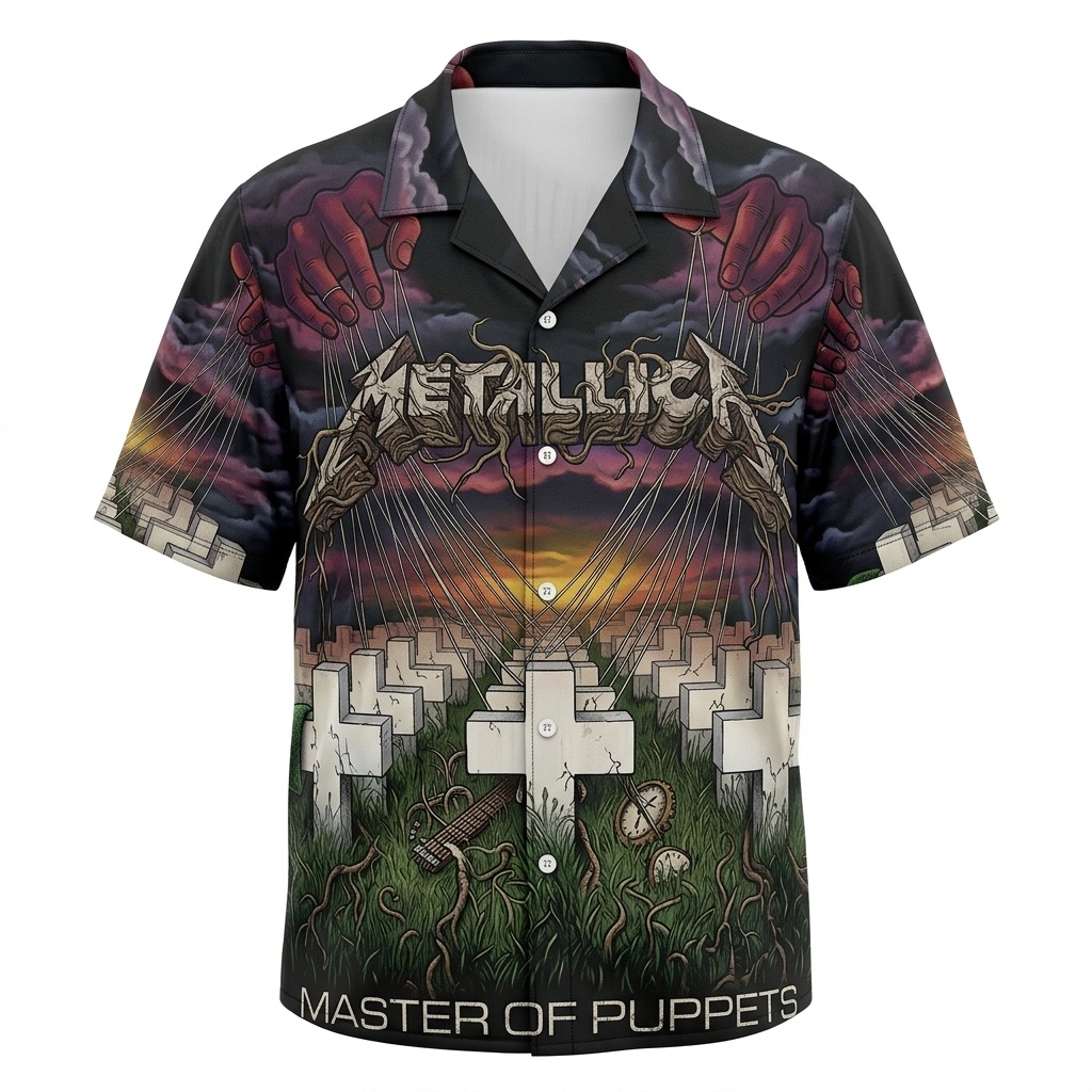 Hawaiian Shirt Metallica Master Of Puppets Album Art Dark Multi 1 - Fadebrick.com