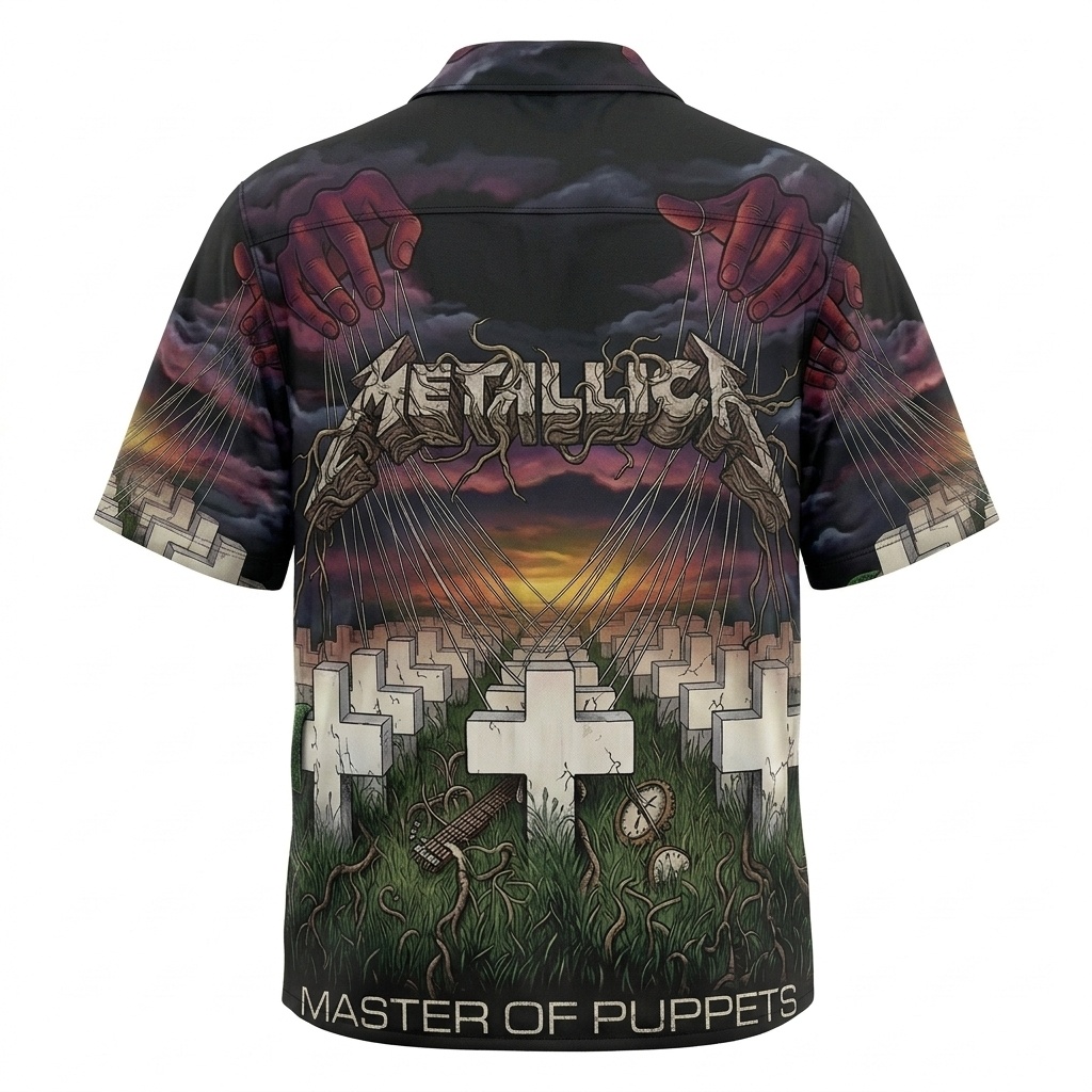 Hawaiian Shirt Metallica Master Of Puppets Album Art Dark Multi 2 - Fadebrick.com