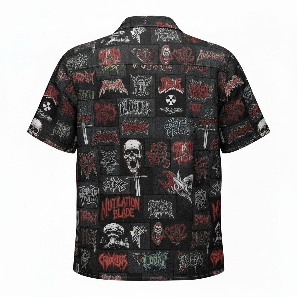 Black Metal Tour Destruction Hawaiian Shirt Back - Fadebrick.com