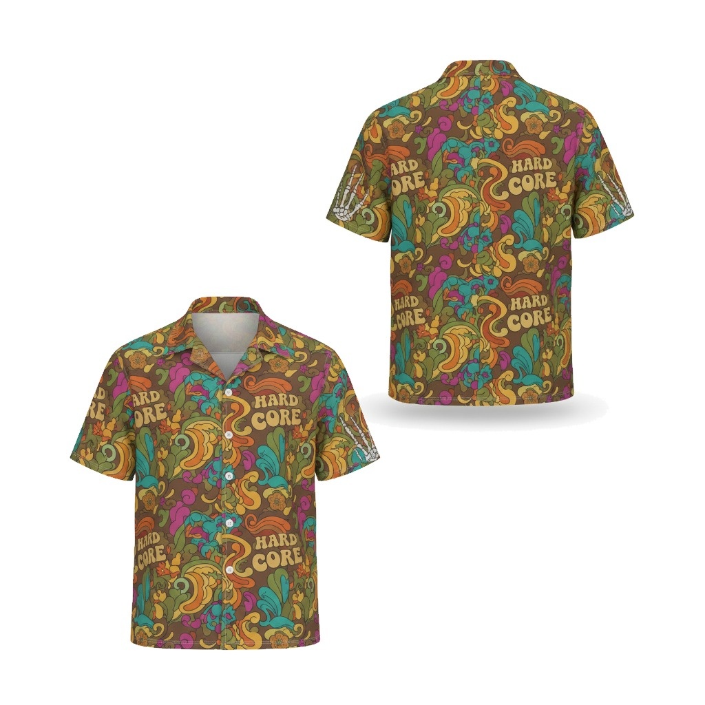 Groovy Retro Floral Shirt In Brown And Multi Color - Fadebrick.com