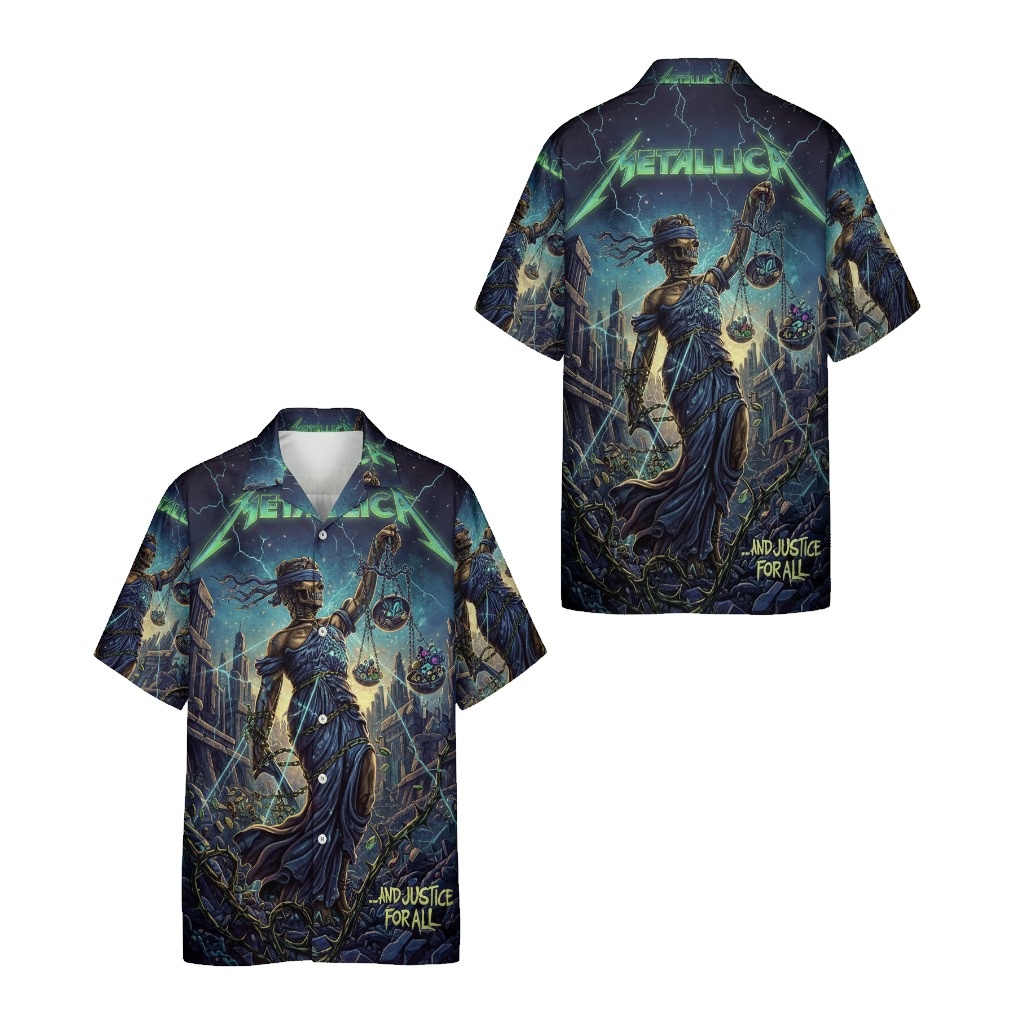Metallica And Justice For All Dark Blue Graphic Print - Fadebrick.com