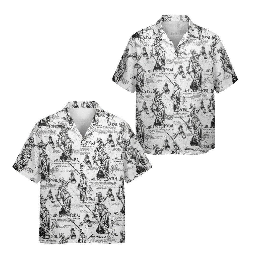 Metallica And Justice For All Graphic Print Hawaiian Shirt - Fadebrick.com