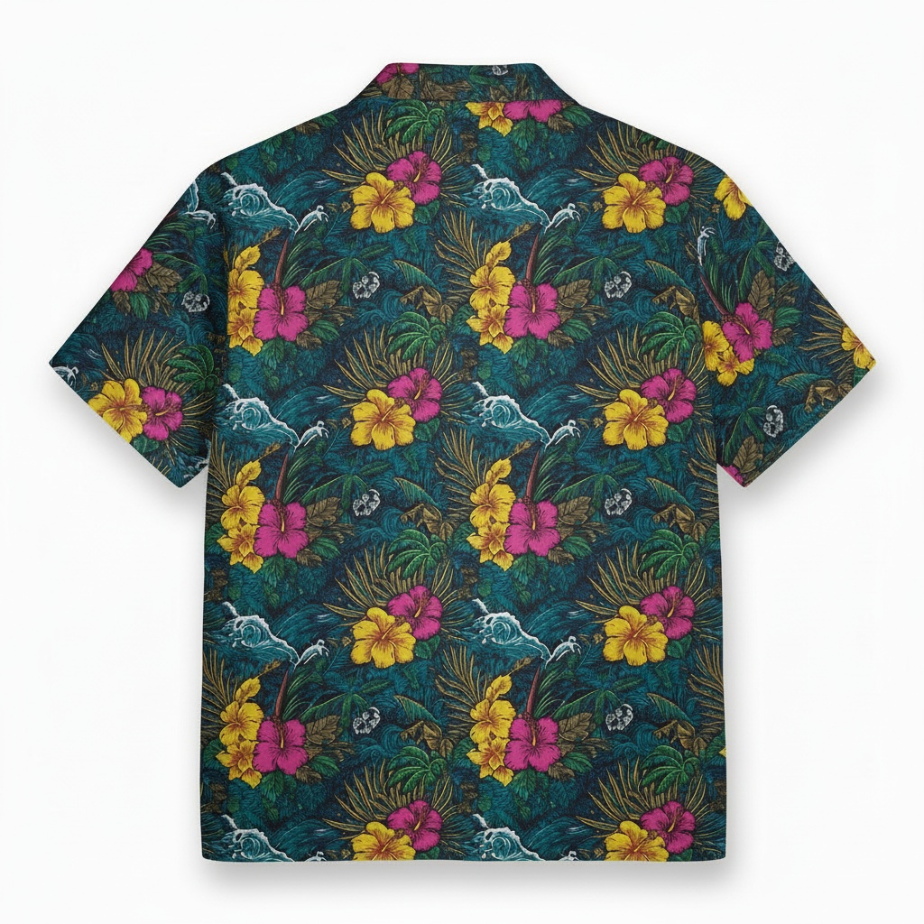 Metallica Hawaiian Shirt Tropical Floral Design Back - Fadebrick.com