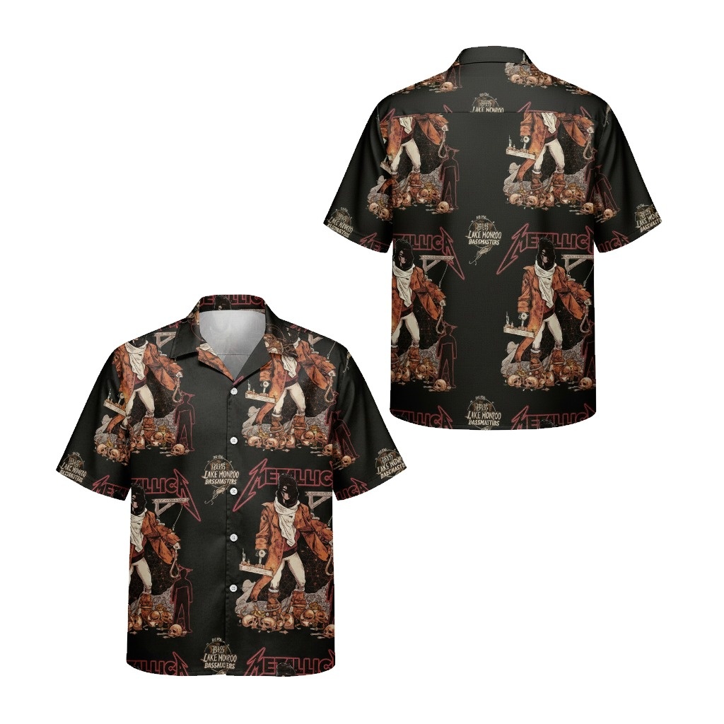 Metallica Lake Monroe Bassmasters Black Graphic Hawaiian - Fadebrick.com