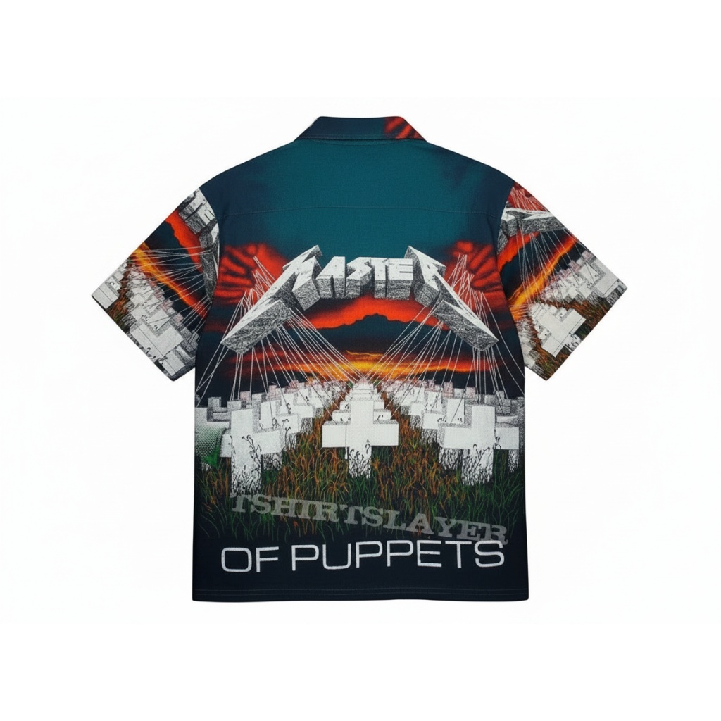 Metallica Master Of Puppets Graphic Print Short Sleeve Back - Fadebrick.com