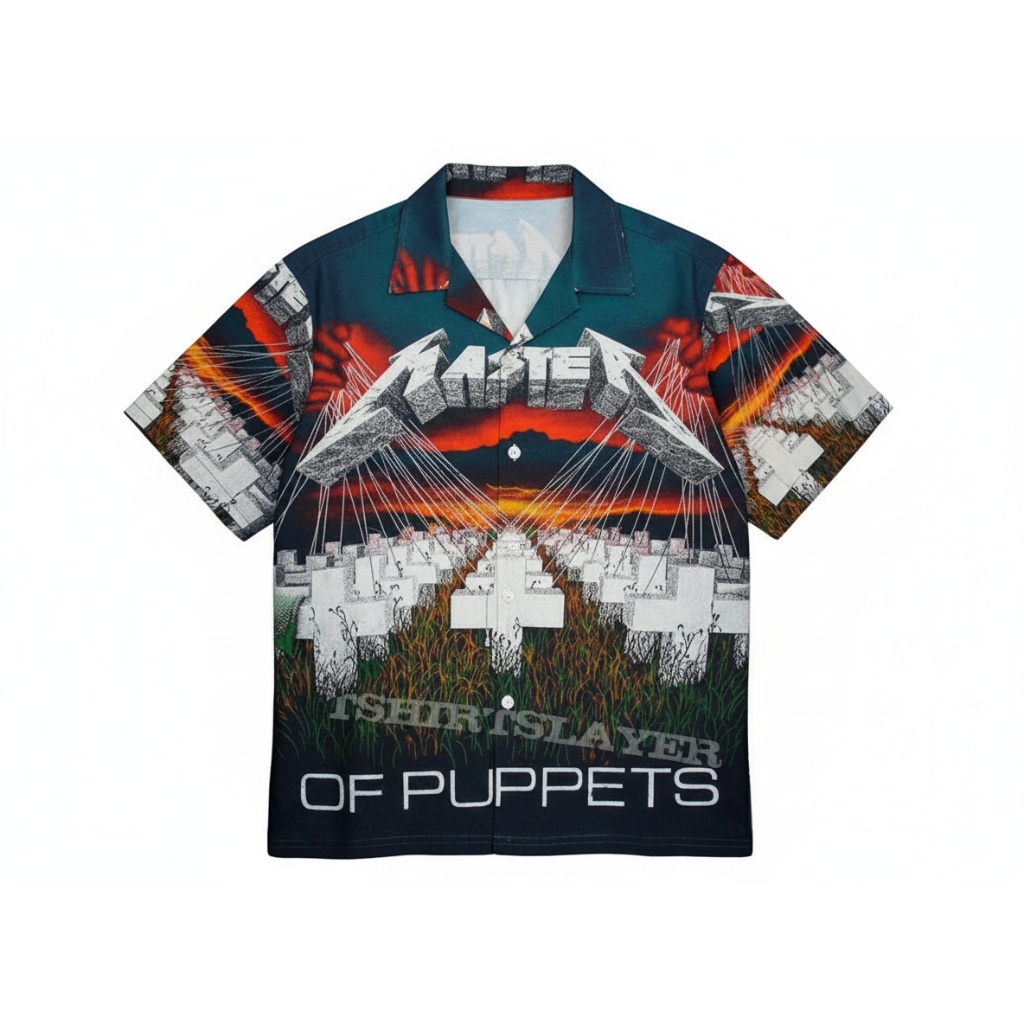 Metallica Master Of Puppets Graphic Print Short Sleeve Front - Fadebrick.com