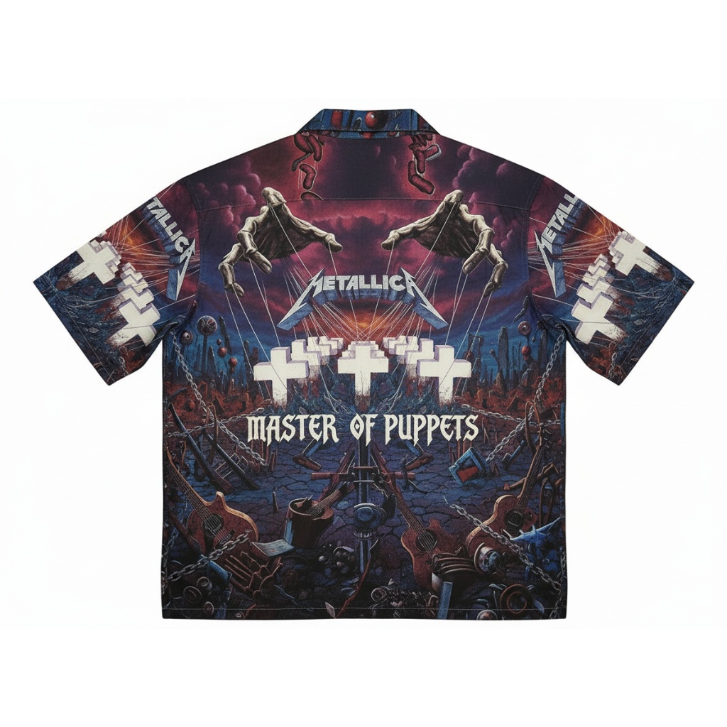 Metallica Master Of Puppets Hawaiian Shirt Dark Design Back - Fadebrick.com