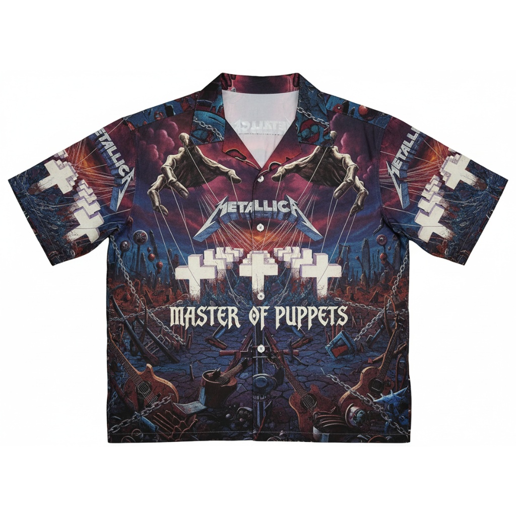 Metallica Master Of Puppets Hawaiian Shirt Dark Design Front - Fadebrick.com