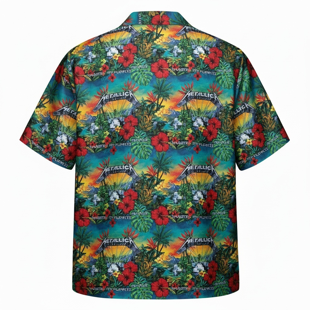 Metallica Master Of Puppets Hawaiian Shirt Vibrant Tropical Back - Fadebrick.com