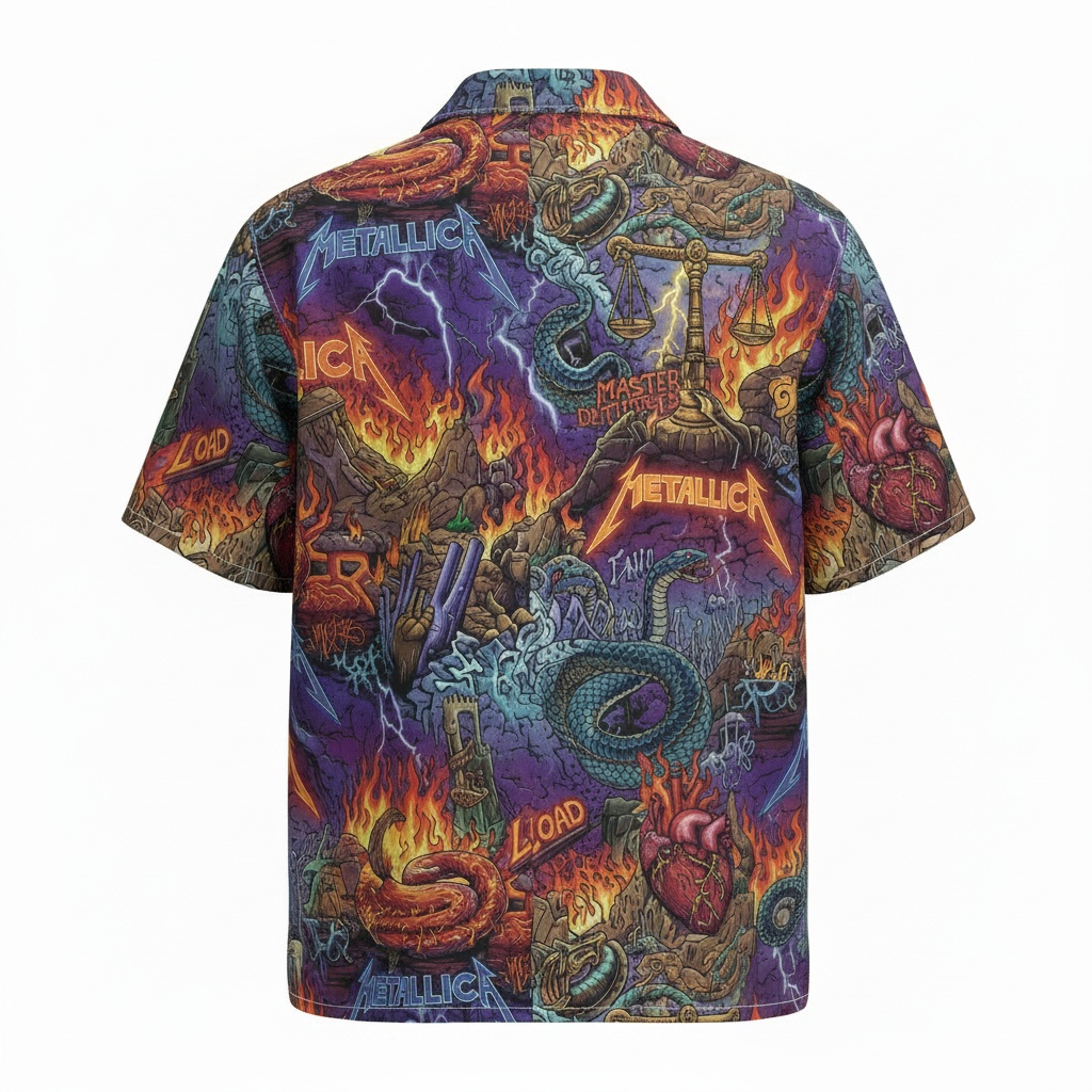 Metallica Master Of Puppets Load Design Hawaiian Shirt Back - Fadebrick.com