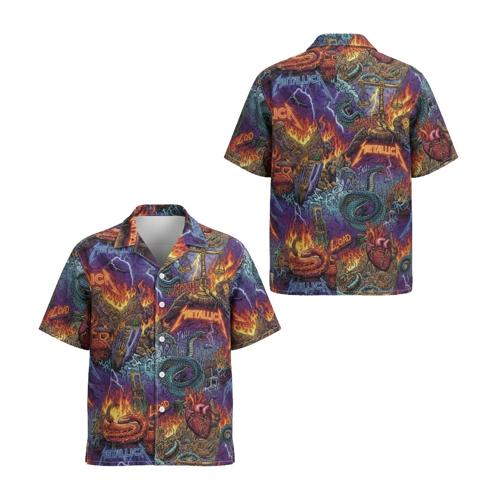 Metallica Master Of Puppets Load Design Hawaiian Shirt Front Back - Fadebrick.com
