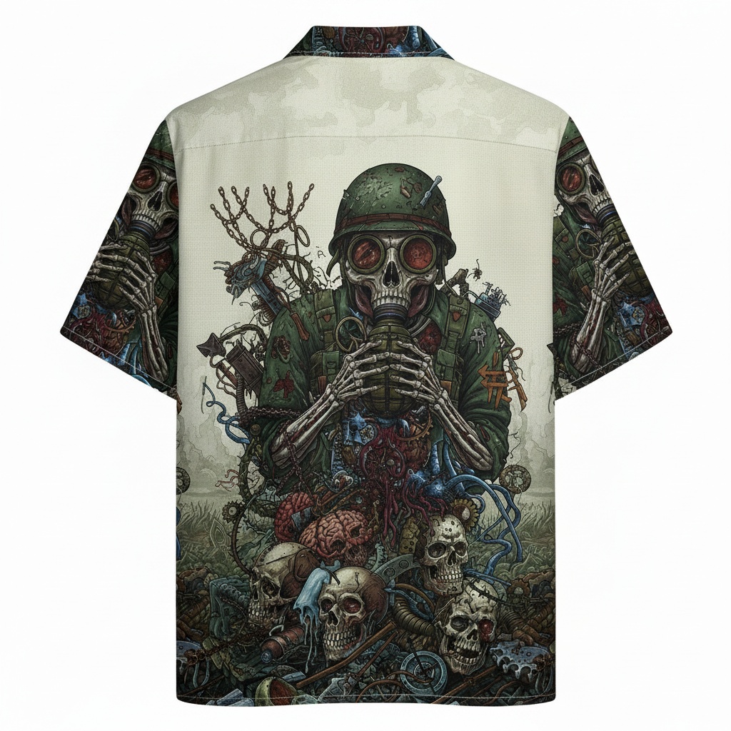 Metallica Skull Soldier Hawaiian Shirt Back - Fadebrick.com