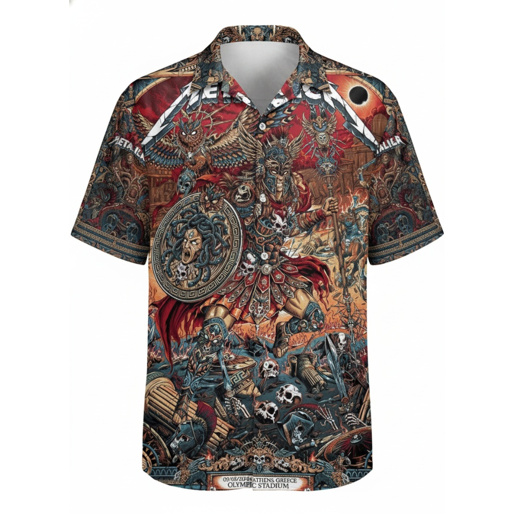 Metallica Warrior Battle Hawaiian Shirt Front - Fadebrick.com