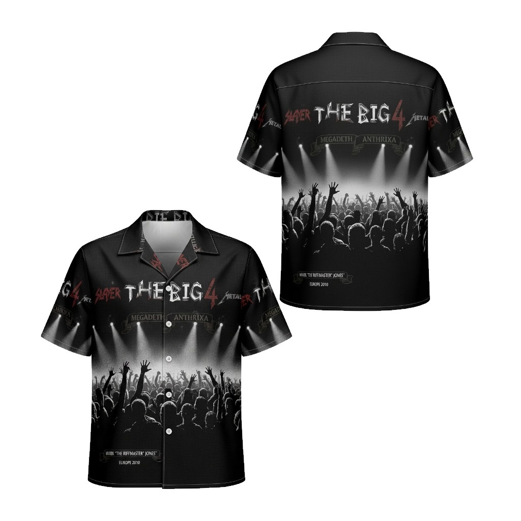 The Big 4 Metal Concert Hawaiian Shirt Black European Tour - Fadebrick.com