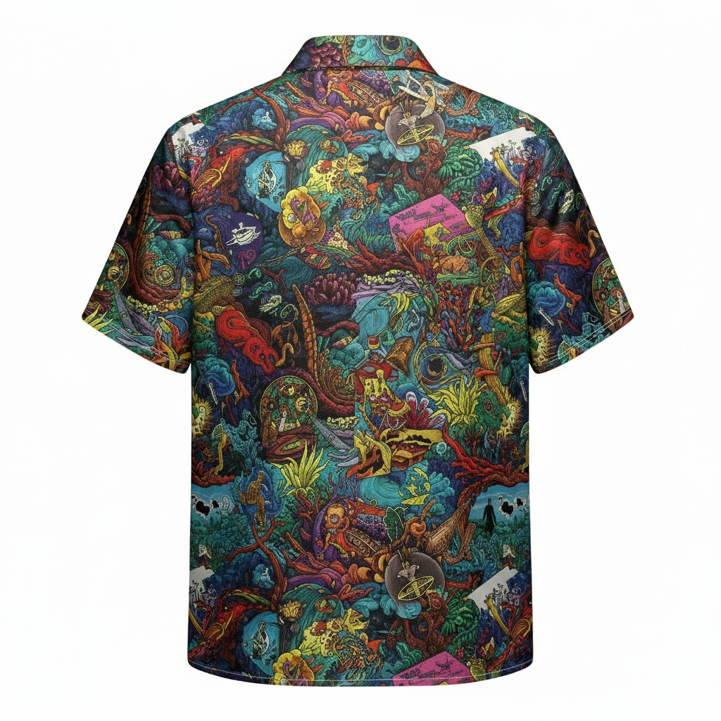 Vibrant Underwater Fantasy Hawaiian Shirt Multi Color Back - Fadebrick.com