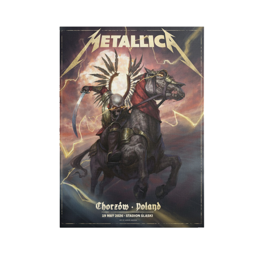 Metallica Chorzow Poland 2026 Concert Stadion Slaski Poster Gold Lightning May 19 2026 - Fadebrick.com